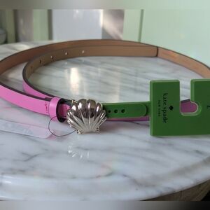 NWT Kate Spade Carousel Pink w/ Pale Gold Shell Buckle Women's Belt 🐚 size L
